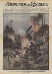 Unsere Truppen bombardieren den Bahnhof von Prebacina, wo der Feind Material von verlorenen Positionen räumt