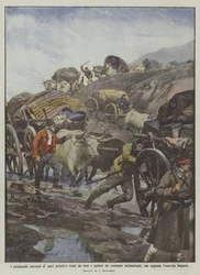 Die malerischen Konvois primitiver Karren, gezogen von Ochsen und geführt von militarisierten Bauern...
