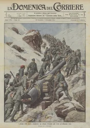 Die Wunder unserer Artillerie, ein Stahlkoloss steigt zu einem hohen Gipfel auf