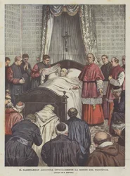 Der Kämmerer kündigt offiziell den Tod des Papstes an