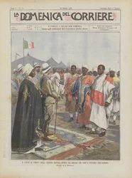 Der Graf von Turin in der Kolonie Eritrea empfängt die Huldigungen der Häuptlinge und Notablen von Asmara