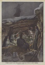 Weihnachten der Soldaten im Krieg in den Schützengräben, draußen die Kälte, unter der Erde die ständige Angst