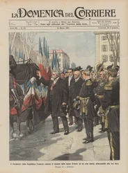 Der Präsident der Französischen Republik verleiht die Ehrenlegion an einen verstorbenen Helden