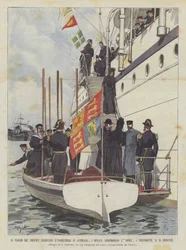 Die Reise des Kronprinzen von England nach Australien, die Herrscher verlassen die Ophir