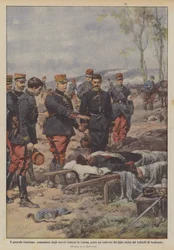 General Castelnau, Kommandant der französischen Armeen in Lothringen, schwört auf den Leichnam seines Sohnes