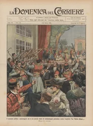 Die politische Situation, Montenegriner protestieren in einem kleinen Theater in Konstantinopel