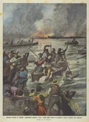 Große Brände in Kanada, Bevölkerung flieht vor den brennenden Wäldern zu den Seen