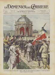 Eröffnung des IV. Schießwettbewerbs in Rom, im neuen Schießstand an der Farnesina, der Umzug der Schützen