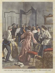 Die Verhaftung der berühmten französischen Betrügerin Teresa Humbert und ihrer Familie in einer bescheidenen Wohnung in Madrid