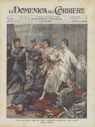 Das Massaker an den Monarchen von Serbien im Konak von Belgrad, das Drama im Schlafzimmer