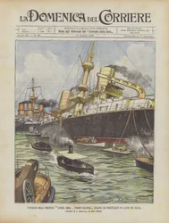 Die Strandung des Schlachtschiffs Andrea Doria bei Gallipoli während der Torpedoübungen