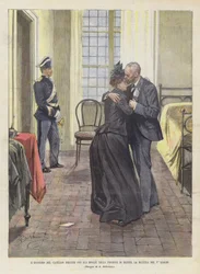 Das Treffen Von Hauptmann Dreyfus Mit Seiner Frau Im Gefängnis Von Rennes, Am Morgen Des 1. Juli