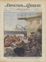 Die unglückliche Auswanderung der Italiener nach Kanada, eine Szene ihrer beschwerlichen Reise an Bord der Lake Megantic