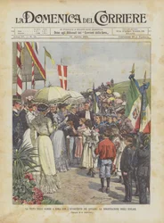 Das Baumfest in Rom mit der Teilnahme der Souveräne, die Demonstration der Schüler