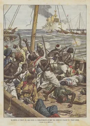 Die Jagd auf die Piraten des Roten Meeres, der Kampf von Midy zwischen italienischen Sambuchi und den Piraten