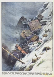 Der Sturm, der einen Zug erfasst