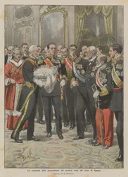 Die Zeremonie der Vorstellung des neugeborenen Thronfolgers von Spanien