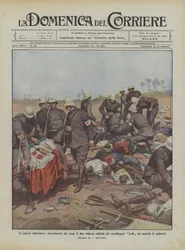 Der italo-türkische Krieg, Auffindung der Leichen von zwei tapferen Offizieren der Kavallerie Lodi