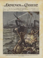 Das russische Baltikum-Geschwader bombardiert versehentlich eine Flottille englischer Fischerboote in der Nordsee