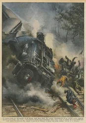 Die tragische Szene der Entgleisung eines Schnellzugs in den USA