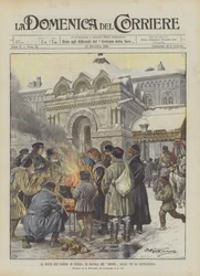 Die Feste der Armen in Russland, das Weihnachtsfest der Bauern auf den Straßen von St. Petersburg