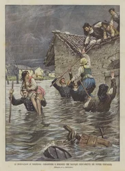 Die Überschwemmungen in Sardinien, Carabinieri und Zivilisten retten heldenhaft arme Bauern