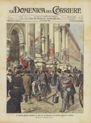 Die allgemeinen politischen Wahlen, der Kampf zwischen den Plakatklebern in Mailand