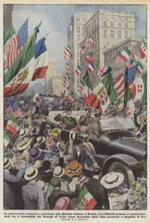 Die begeisterten amerikanischen Empfänge der italienischen Mission