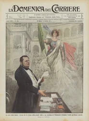 Die Feierlichkeiten der Heimat, Cavour hat die Vision des großen Italiens und verkündet es im Parlament