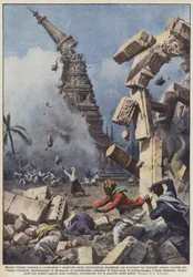 Während Zentral- und Westindien von der Gandhisten-Rebellion erschüttert werden, ein Erdbeben