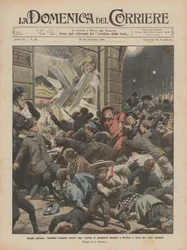 Barmherziges Weihnachten, Kinder werden gegen ein Schaufenster mit Weihnachtsspielzeug in Berlin gedrängt und durch zerbrochenes Glas verletzt