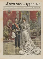 Königliche Hochzeit, König Alfons XIII. von Spanien und seine Braut Prinzessin Ena von Battenberg