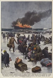 Durch einen heftigen Brand an Bord des sowjetischen Dampfers Sakhalin im Ochotskischen Meer