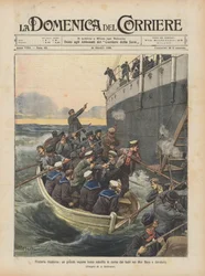 Moderne Piraterie, ein großes russisches Dampfschiff wird im Schwarzen Meer von Dieben überfallen und ausgeraubt