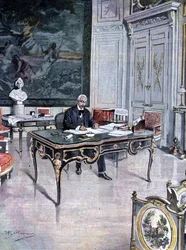 Präsident der Französischen Republik Félix Faure im Jahr 1899 (Illustration von Achille Beltrame)