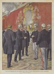 Der König informiert die hohen Staatsämter über die Geburt der Prinzessin Jolanda Margherita