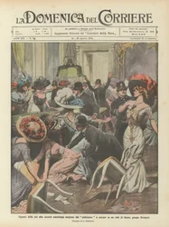 Damen der höchsten amerikanischen Gesellschaft, überrascht von Polizisten beim Spielen in einem Frauenclub bei Newport