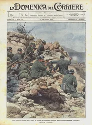 An der äußersten Linie des Karsts, angesichts der heftigen Angriffe der österreichischen Gegenoffensive