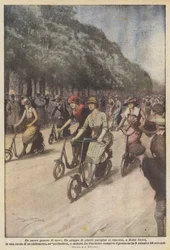 Eine neue Art von Sport, eine Gruppe Pariser Schauspielerinnen versucht sich in Saint Cloud an einem Rennen