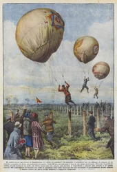 Ein neuer amerikanischer Sport in England, der Ballonsprung