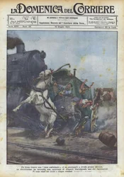 Ein Zug gegen ein fahrendes Haus