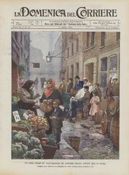 Eine der charakteristischsten Straßen des italienischen Viertels (Saffron Hill) in London