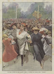 Ein Rennen von tausend Näherinnen in Paris, Start im Tuileriengarten