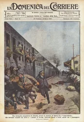 Eine blutige Schlacht in Irland, bei der Station von Upton, zwischen den Sinn-Feinern