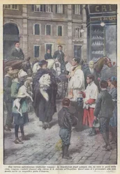 Eine kuriose uralte römische Tradition, die Segnung der Tiere, die von überall herkommen