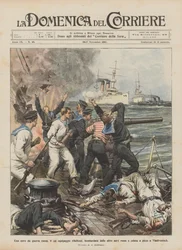 Ein russisches Kriegsschiff, dessen Besatzung meuterte, wurde von anderen russischen Schiffen bombardiert und versenkt