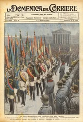 Eine theatralische Demonstration gegen die Besetzung des Ruhrgebiets in München