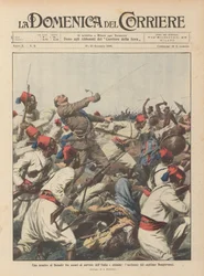 Ein Zusammenstoß in Benadir zwischen Askaris im Dienst Italiens und Abessiniern, die Tötung von Hauptmann Bongiovanni