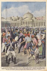 Ein ungewöhnliches Schauspiel wurde vor einigen Tagen auf der Piazza Plebiscito in Neapel gesehen, die überfüllt war