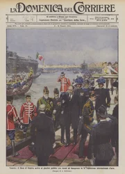 Venedig, der Herzog von Genua kommt in die öffentlichen Gärten, um die XI. Ausstellung zu eröffnen